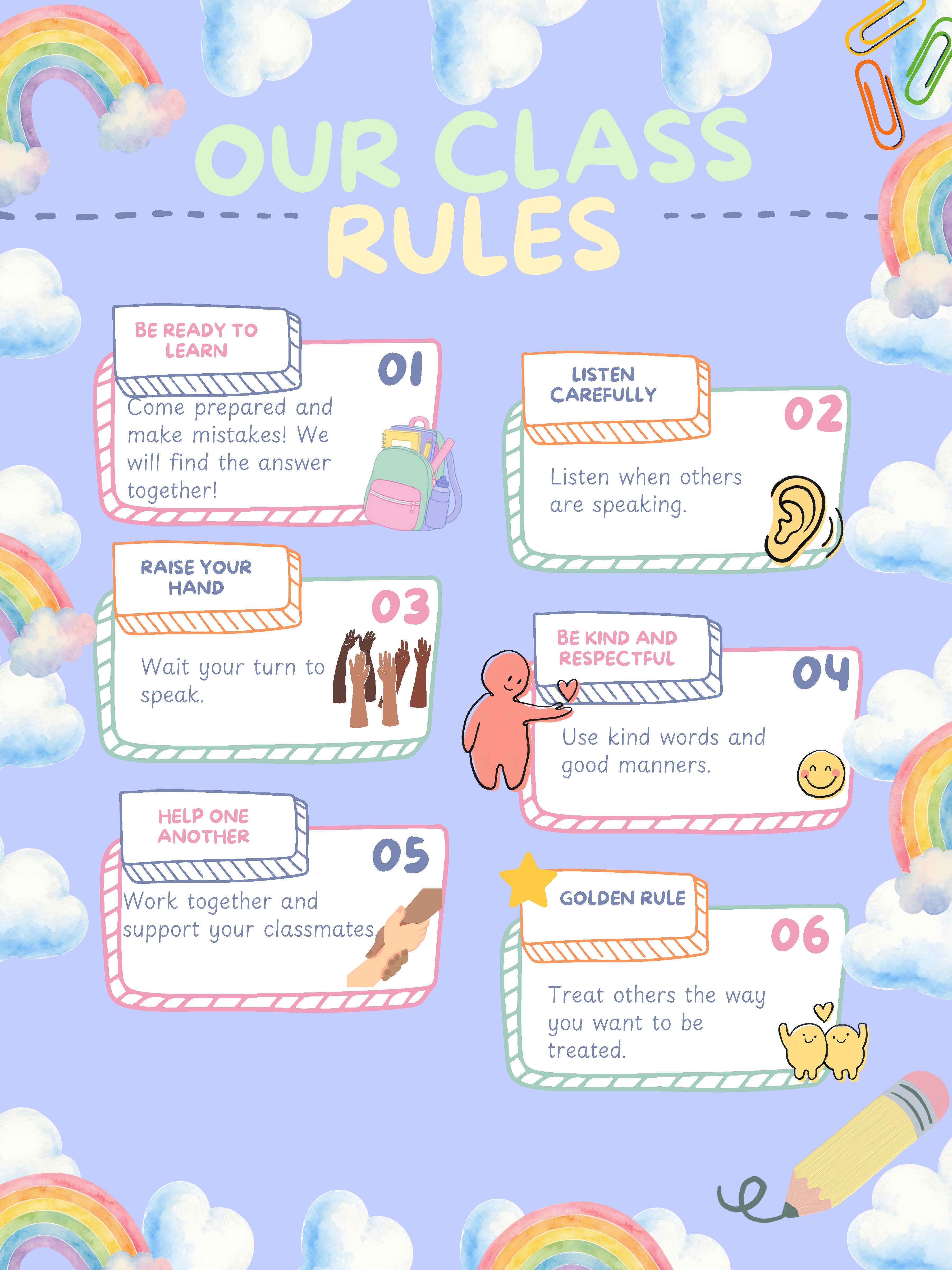 Our Class Rules poster